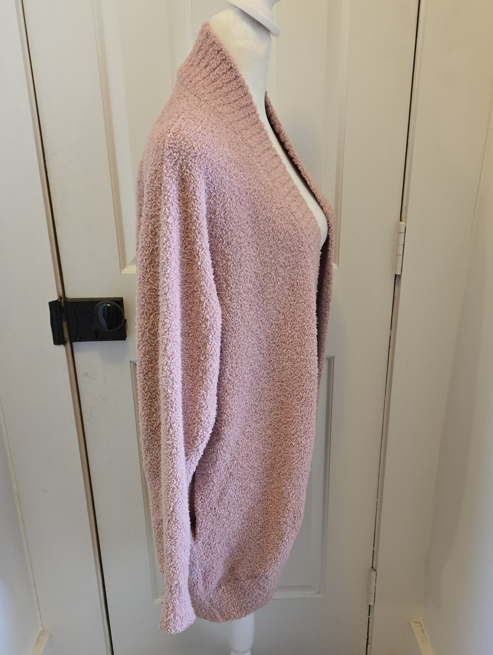 UGG Fremont Open Front Cardigan Pink Fuzzy Knit Cozy Oversized Loungewear XL - Picture 4 of 8